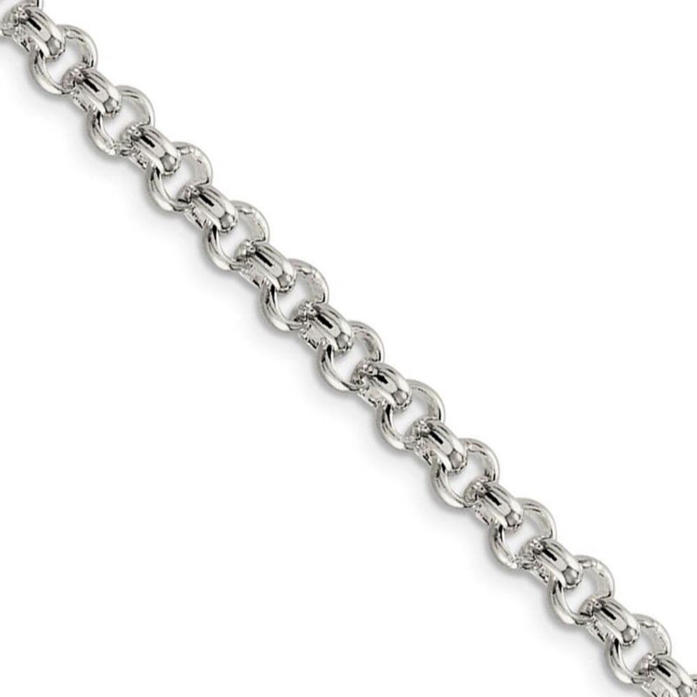 Men's 5mm, Sterling Silver Solid Rolo Chain Necklace, 18 Inch